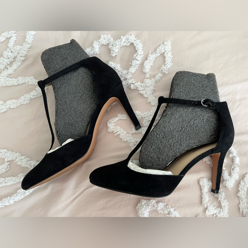 Nine West Elegant Mary Jane Style Black Women's Heels with Ankle Strap
